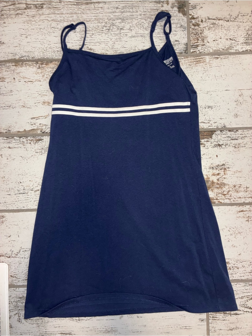 Mossimo Supply Co. Navy Blue Tank Dress with White Stripe